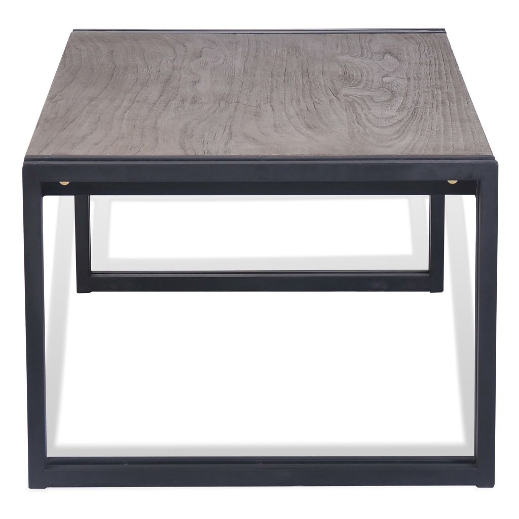 Coffee Table Teak 100x50x35 cm Grey